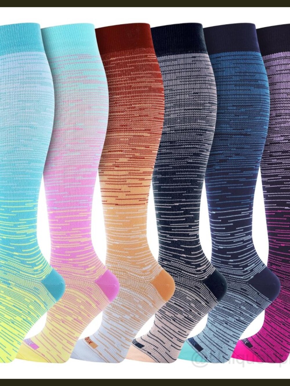 Compression Socks 20-30mmHg Knee-High Nylon Spandex for Nurses Travel